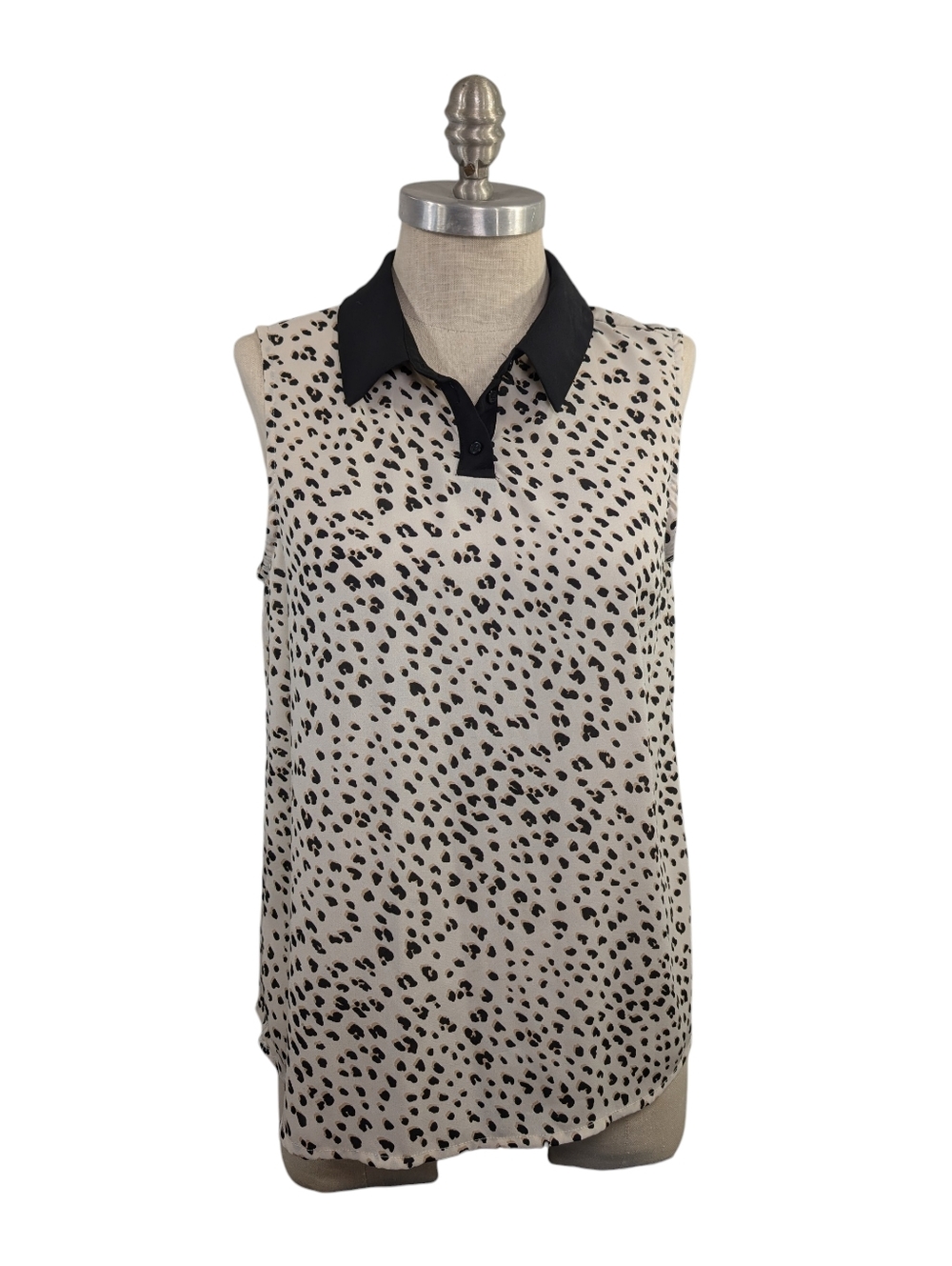 Pleione Sleeveless Leopard Print Blouse Size Medium